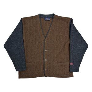 HUBRO Skjaeveland Norway Knitwear Cardigan  Jacket Wool Ski Sweater Mens Large